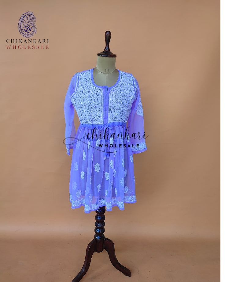 Georgette Chikankari Tunic Top