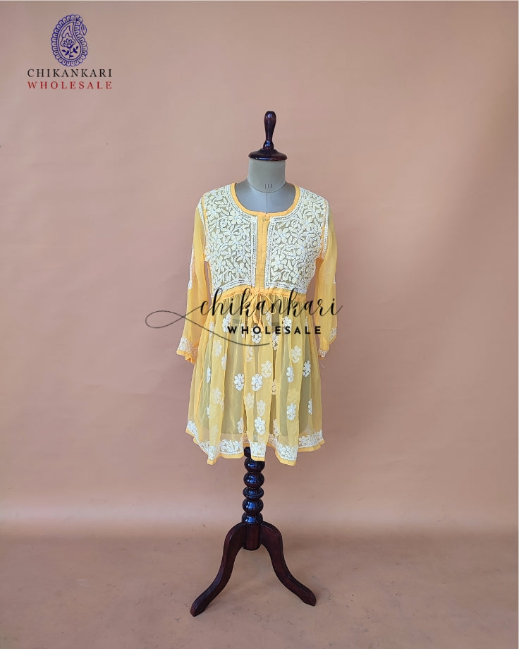 Georgette Chikankari Tunic Top