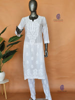 Modal Hand Embroidery Chikankari Kurti Palazzo Set