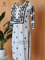 Rayon Trending Hand Embroidery Chikankari Straight Kurti