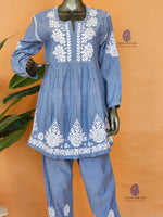 Cotton Hand Embroidery Chikankari Co-ord Set