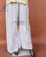 WHITE MODAL CHIKANKARI STRAIGHT PALAZZO