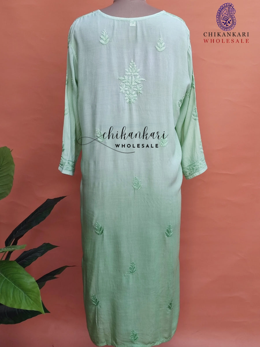 Modal Lucknawi Chikankari Straight Kurti