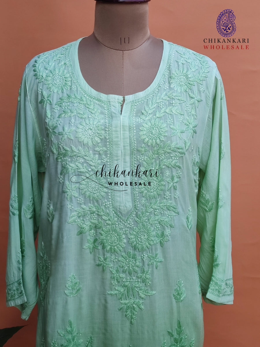 Modal Lucknawi Chikankari Straight Kurti