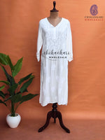 VISCOSE MUKAISH LUCKNAWI CHIKANKARI STRAIGHT KURTI