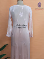 VISCOSE  LUCKNAWI CHIKANKARI STRAIGHT KURTI