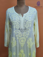 Modal Lucknawi Chikankari Straight Kurti