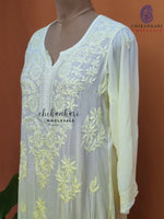 Modal Lucknawi Chikankari Straight Kurti