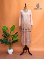 VISCOSE  LUCKNAWI CHIKANKARI STRAIGHT KURTI