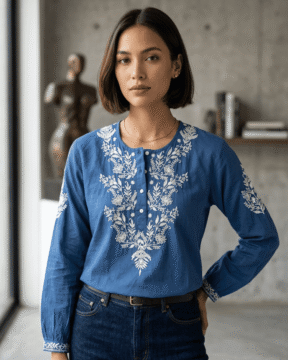 Mulmul Cotton Chikankari shirt wholesale with Channa Patti embroidery