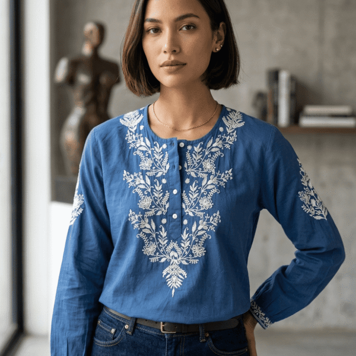 Mulmul Cotton Chikankari shirt wholesale with Channa Patti embroidery