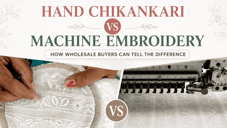 Hand Chikankari vs Machine Embroidery: How Wholesale Buyers Can Tell the Difference