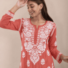 Wholesale Lucknow Chikankari clothing and fabric from Lucknow India, hand embroidered Chikan kurtis, kurta sets, suits, sarees, dupattas and dress material (5)