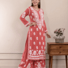 Modal Ghaas Patti Chikankari kurta palazzo set wholesale