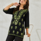Rayon Ghaas Patti Chikankari short kurti wholesale