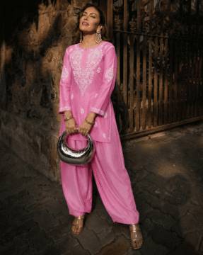 Chanderi Ghaas Patti Chikankari kurta Farshi Salwar set wholesale