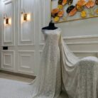 Pure Georgette Chikankari Saree with Pearls, Cut-Dana & Sequins – Off White product image